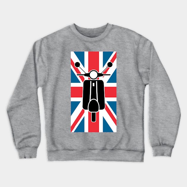 Brit Flag Scooter Crewneck Sweatshirt by Skatee